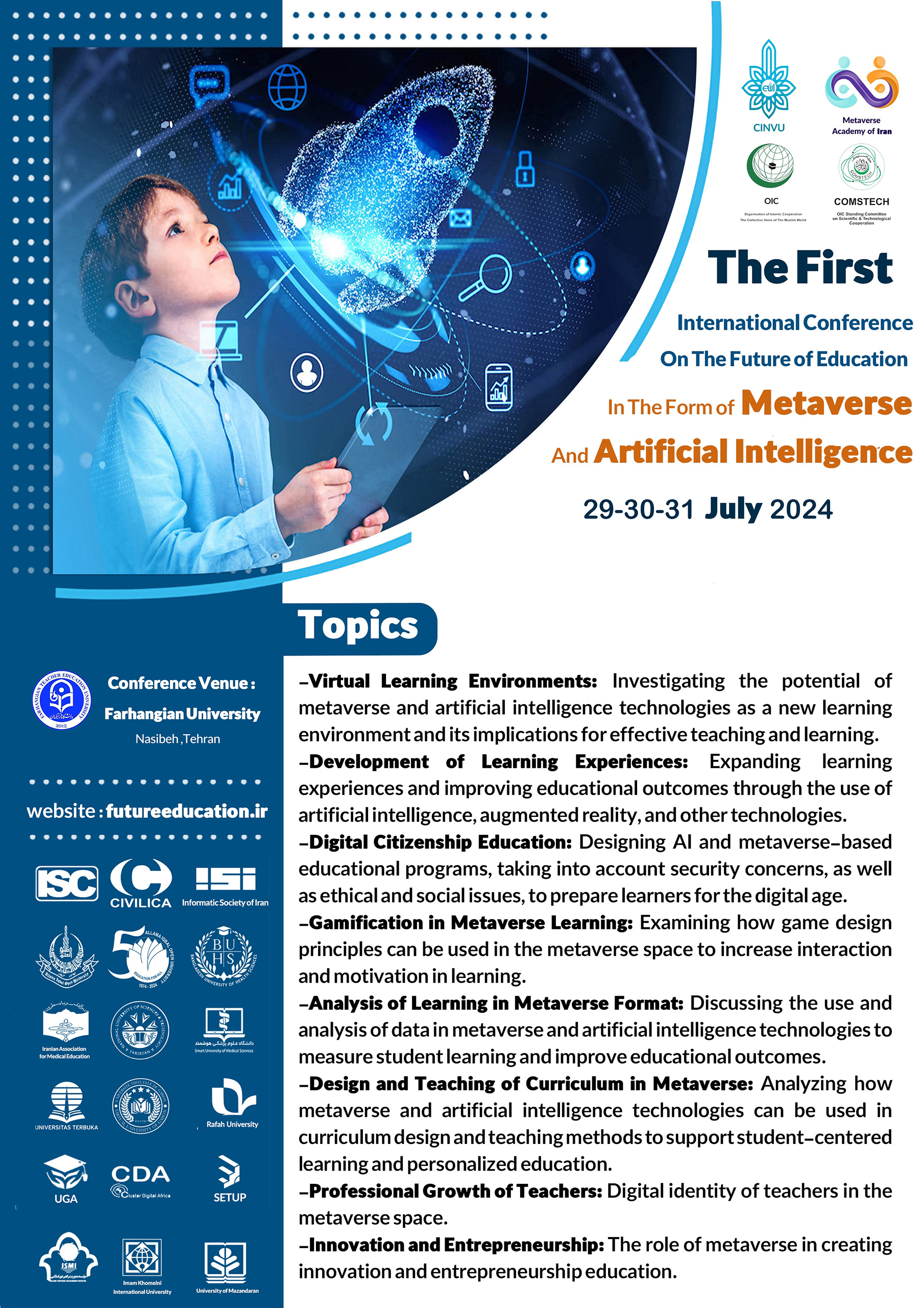 The First International Conference on the Future of Education in the Form of Metaverse and Artificial Intelligence